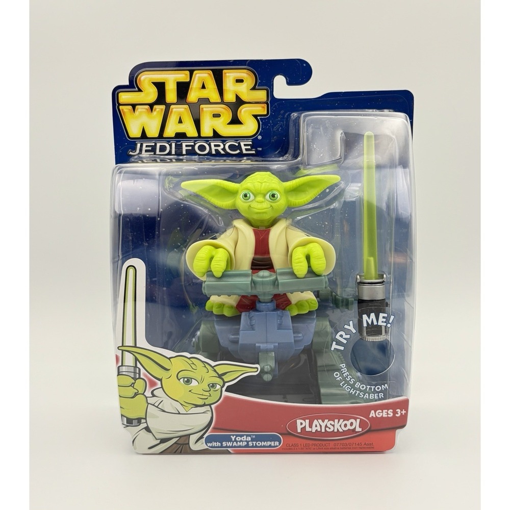 2004 Star Wars Jedi Force Yoda With Swamp Stomper Hasbro Playskool Vintage New